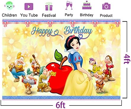 На фона на Принцесата на тема Снежанка, Аксесоари за парти в чест на рождения Ден, 70,8x47,2 инча, Банер на
