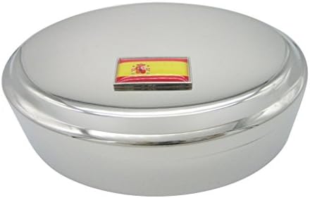 Ковчег За Бижута с Тънка Ивица От Испанския Флаг, Висулка във Формата На Овална Дрънкулки