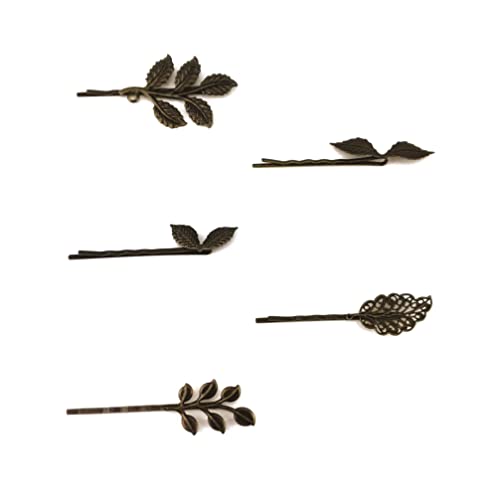 SOLUSTRE 10 бр., реколта фиба за коса във формата на бронзови листа, ретро-шнола, нежен бронзов шнола за коса,
