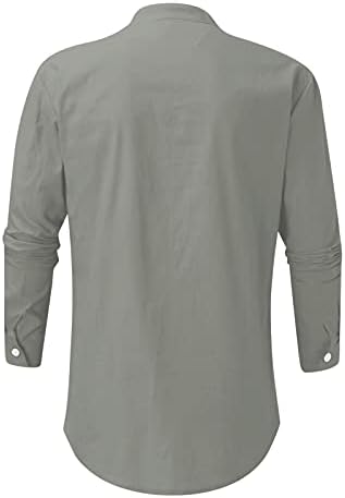 Мъжки ежедневни ризи от памук и лен DUEIG, Есенни мъжки Блузи с дълъг ръкав, копчета 2021, Летни Ризи с Предните