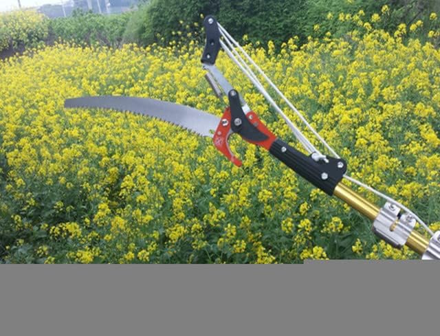 Новите червени градински инструменти за подстригване с 4 шкивами на голяма надморска височина (ножици + трион