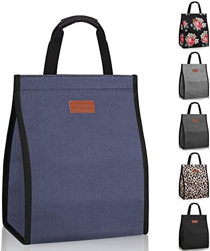 Чанта за обяд за жени, Изолирано Множество чанта за обяд с Вътрешен джоб, чанта за обяд за работа (в синьо)