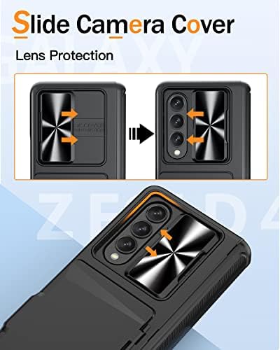 BXYJY за Samsung Galaxy Z Fold 4 Калъф-портфейл 5G с HD-защита за екрана / Притежател на кредитна карта/ Защита