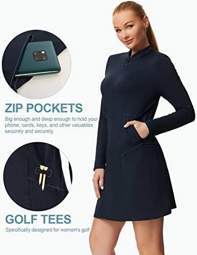 Женствена рокля за тенис и голф игрище JACK SMITH с Дълъг ръкав, Отводящее Влагата, Спортно Тренировъчно Рокля