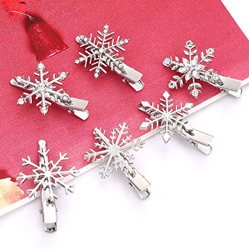 Коледни Щипки за Коса във формата на Снежинки, Прозрачен Кристал, Кристал, Щипки за Коса във формата на Снежинки,