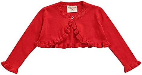 Пуловер за малки Момичета, съкратен Топ, Вязаный Жилетка С Дълъг ръкав И набори На една пуговице, Скъпа Връхни