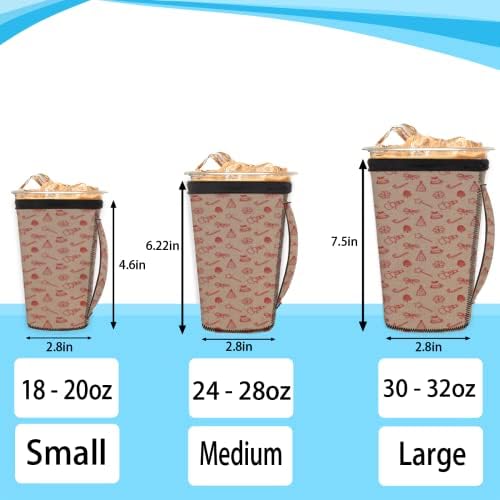 Коледен Модел 46 многократна употреба Кафе ръкав с лед с дръжка От Неопрен за Напитки, кафе лате, Чай, Напитки,