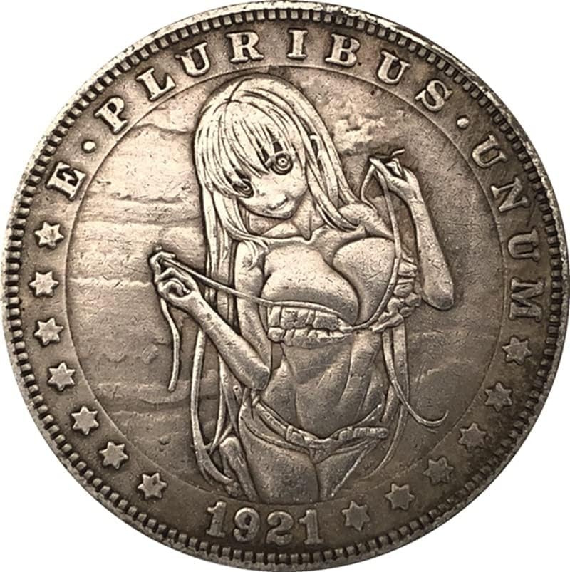 QINGFENG 38 ММ Старинна Сребърна Доларова Монета на САЩ Морган Скитник Монета 1921D Занаят 126