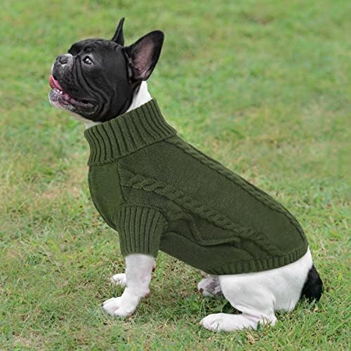 Пуловер-Пуловер Queenmore за малки Кученца, Трикотаж за студено време, Класическа Дебели Топли Дрехи, с високо