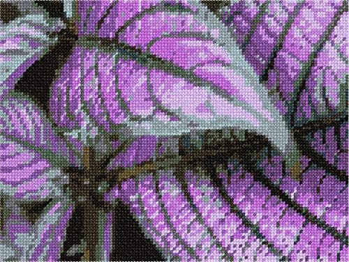 комплект за бродиране pepita: Виолетови листа, 9 x 7