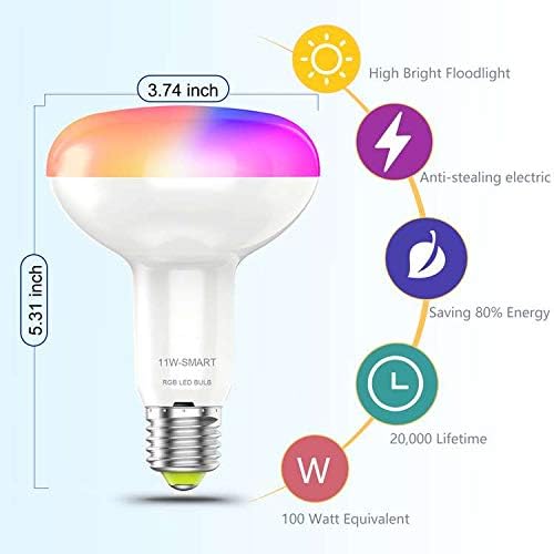 Умни led лампи-прожектори YHW, работят с Alexa, Google Home, с регулируема яркост и промяната на цвета, WiFi