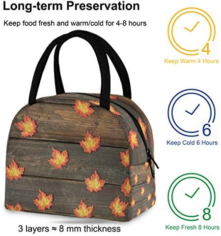Случайна чанта за обяд Дамски - Есенни Кленови листа, Големи Запечатани Торби за Обяд с плечевыми ремъци за
