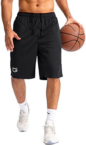 Мъжки баскетболни шорти G Gradual с джобове с цип, леки, бързо съхнещи къси панталони с дължина 11 см за мъжки
