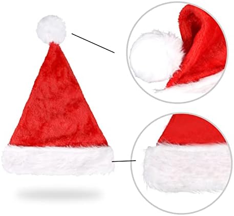 4 бр. Мек плюшен шапка на Дядо Коледа |Коледна празнична шапка|Коледни Шапки|Шапка на Дядо Коледа， за коледни