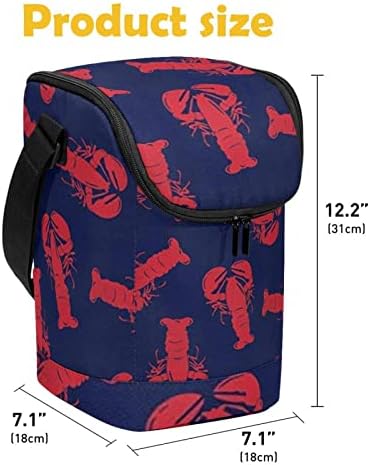 Дамски Чанта за обяд GUEROTKR, Кутия за Обяд за мъже, Дамски Кутия за Обяд, безшевни червен омар със синьо модел