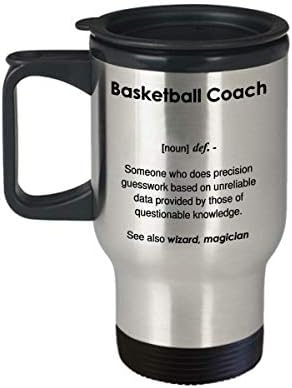 Кафеена Чаша Смешни Баскетбол Coach Definition - Пътна Чаша на 14 грама