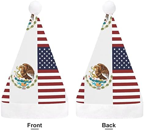 Коледни Шапки с Американския и Мексиканския Флага Nudquio, Шапка на дядо коледа за Коледа Празника с Принтом
