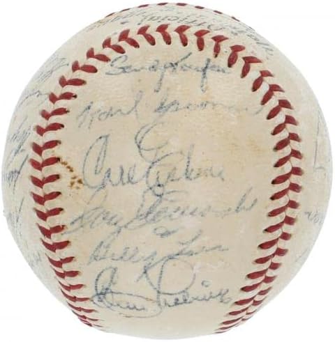 1955 Отбор на Шампионите на Бруклин Доджърс подписа бейзболен договор с Джаки Робинсоном JSA COA - Бейзболни