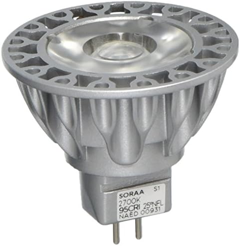 Bulbrite SM16-07-25D-927-03 SORAA 7,5 W Led лампа MR16 2700K VIVID3 с регулируема яркост 25 °, Сребриста