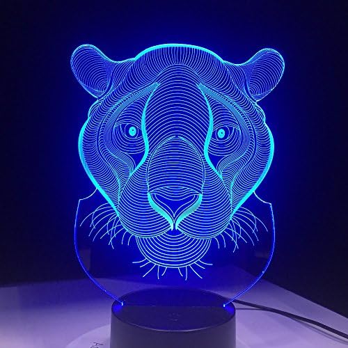 Лъв 3D лека нощ Закрит Сладък USB 7 Цвята лека нощ Нощни Лампара с Цветни Сменяеми Подарък