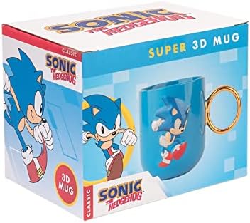 Керамична чаша Свилен Official Sonic на Таралеж 3D - 35 кл. / 350 мл - 3,5 x 3.7 инча / 9 x 9,5 см - Звукова