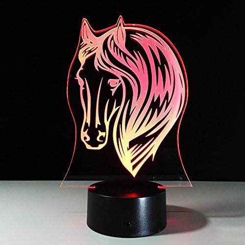 3dlamp Horse 3D нощна светлина В 7 Цвята Промяна Led USB Акрилни Малка нощна светлина Лампа За атмосферата в