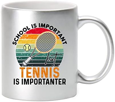 Училище за любителите на тениса е Важно, Но Тенис-Важно Метална Сребърна Чаша за 11 грама, Лъскава Сребърна