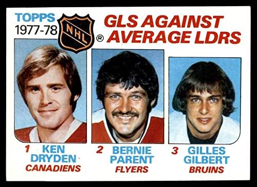 1978 Лидери Лига № 68 Topps Кен Драйден /Бърни Парент /Жил Гилбърт Канадиенс/Флайърс/Бруинс (Хокей карта) NM