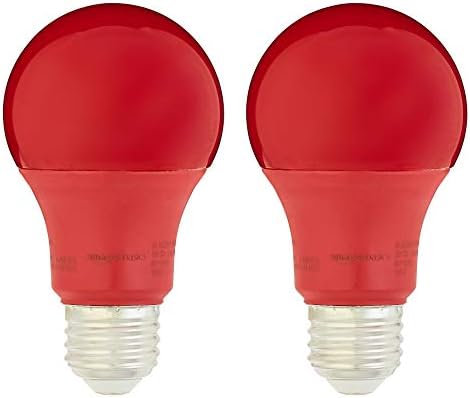 Basics, което е равно на 60 W Червена led лампа A19, Без регулиране на яркостта, 2 бр. |Опаковане.