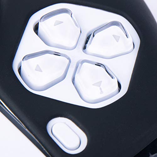 YoRHa Шипованный Силиконов калъф Skin Case за PS5 Dualsense Controller x 1 (Черно) с дръжки Pro Thumb Grips