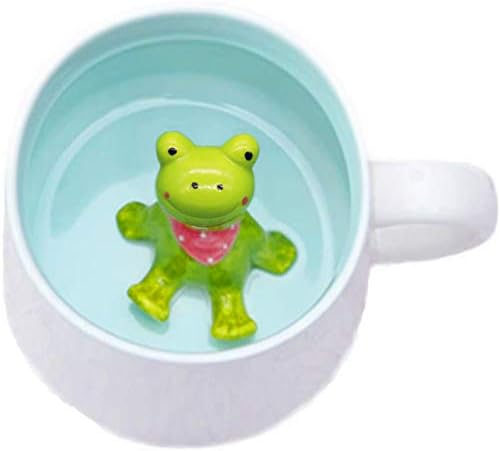 happy Frog Вътре утайка от Чаша, Порцеланова Фигурка, 3D Керамични Чаши - 13 грама
