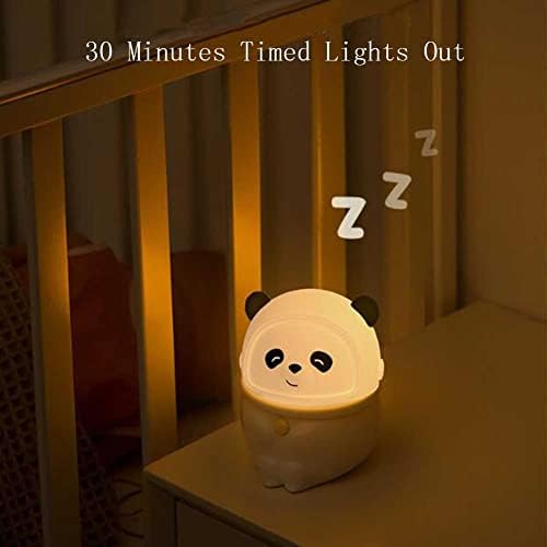 Сладък лека нощ за деца, USB Акумулаторна Настолна лампа, 7 Цвята, Силиконови Led Лампа, Бутон за Затъмняване