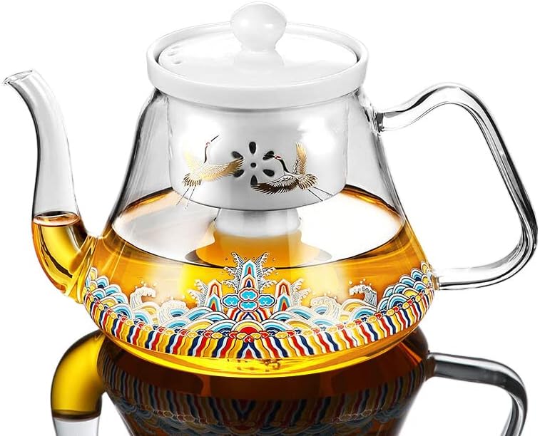 Пара чайник от одинарного битови стъкло с електрическо отопление, прозрачен за обжига蒸汽煮茶壶单个家用热透热透明烧